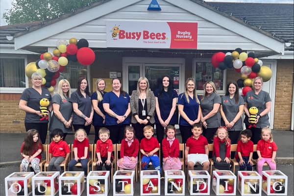 Staff and children at Busy Bees.