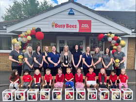 Staff and children at Busy Bees.