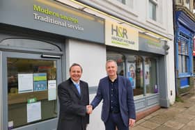 MP Alberto Costa with Chief Executive of Hinckley & Rugby Building Society, Colin Fyfe