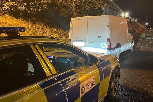 Police stopped this Ford Transit being driven in Cambridge Street in Rugby