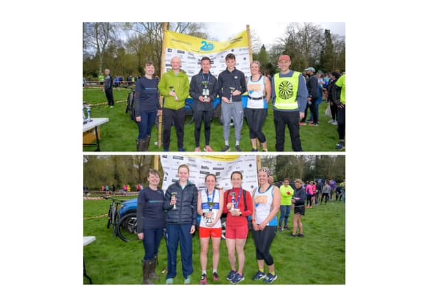 The men's and women’s category winners are presented with their trophies. Photos by Jamie Gray.