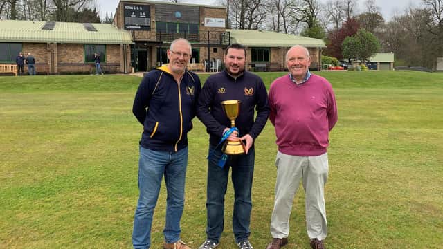 Kenilworth Wardens' Mike Sorrell (groundsman), Anthony Pigeon (Chair) and Malcolm Whitehall