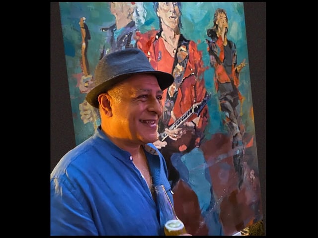 Artist Rupam Barthakur at the exhibition. Photo by Alex Harvey of RiVR
