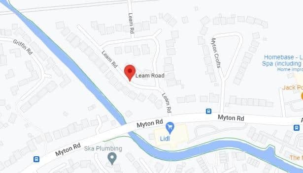 Three-way lights will be in place at the junction of Leam Road and Myton Road in Leamington from now and over the weekend while work to repair a gas leak takes place. Picture courtesy of Google Maps.