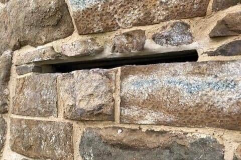 The project team also refined the bat slot installed above the doorway lintel following the advice of Historic England.  Photo supplied by Warwickshire County Council