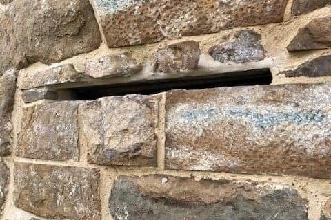 The project team also refined the bat slot installed above the doorway lintel following the advice of Historic England.  Photo supplied by Warwickshire County Council