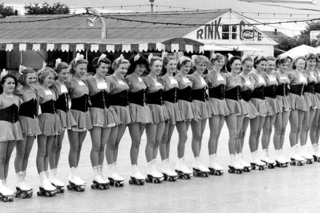 The Skatercades at Southsea Skating Rink
Dorothy Simpson is 8th from the right and far left is Susan Eacott. Are you in the image?