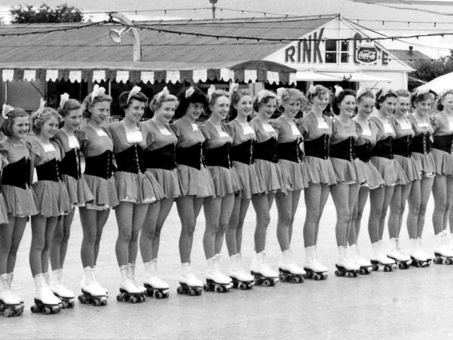 The Skatercades at Southsea Skating Rink
Dorothy Simpson is 8th from the right and far left is Susan Eacott. Are you in the image?