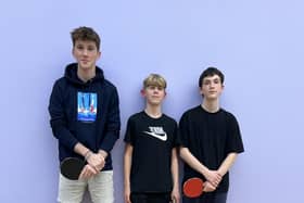 The Lillington Free Church G team who play in Division 3. Left to right Tudor DRaghici, Toby Roe and Alex Bosworth.