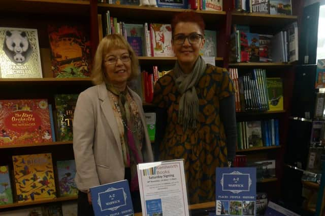 Author SC Skillman with Kenilworth Books bookshop owner Judy Brook