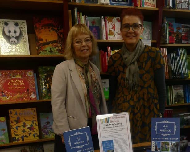 Author SC Skillman with Kenilworth Books bookshop owner Judy Brook