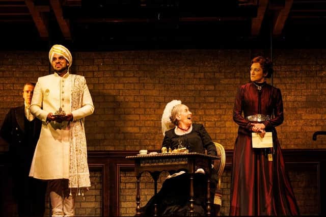 Tom Milligan, Raj Bajaj as Abdul Karim, Alexandra Gilbreath as Queen Victoria and Francesca Faridany as Lady Sarah (photo: Ellie Kurttz)