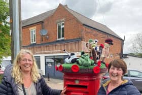 Alison and Hillary with their D-Day postbox topper in Hillmorton. Picture: Nigel de Havilland