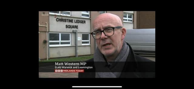 Matt Western MP is interviewed by BBC Midlands Today in regard to the fire safety issues at the Christine Ledger Square in Leamington.