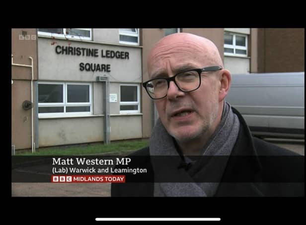 Matt Western MP is interviewed by BBC Midlands Today in regard to the fire safety issues at the Christine Ledger Square in Leamington.