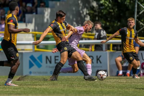 Action from Saturday's game at home to Shrewsbury. Photo: Chris Simpson.