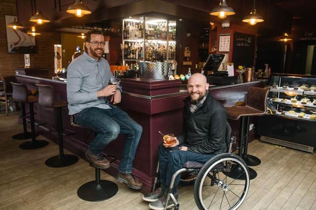Gavin Leach and Rob Singleton who run 44 Café, Bar and Bistro. They are now serving their Windmill Hill beers just a mile from their brewery where it is made, at Victoria Business Centre in Neilston Street. Photo supplied