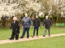 Cllr Judy Falp, Whitnash Mayor Cllr Barry Franklin, Cllr Rob Margrave, and Cllr Adrian Barton all put their best foot forward on the new measured mile path at Washbourne Field.