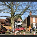 Contractors at work in Dunchurch. Picture: Paul Waller.