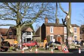 Contractors at work in Dunchurch. Picture: Paul Waller.