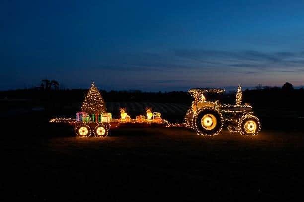 More than 40 tractors and farm vehicles festooned in festive lights will parade through towns and villages on December 13 to raise money for two charities. Photo supplied