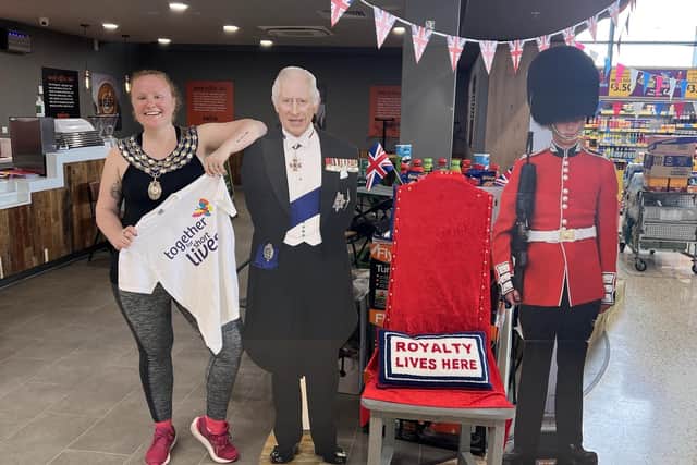 Members of the Warwick district community recently joined together to take part in a charity fundraising challenge at the Leamington Morrisons store. Photo shows Kenilworth Mayor Sam Loude-Cook Photo supplied