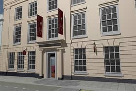 How the front of the new museum site is proposed to look. Graphic supplied