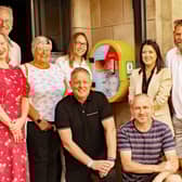 Launching the 52nd defibrillator with Jamie's family, theatre representatives and the companies who have helped make it possible. Picture: Patrick Joyce.