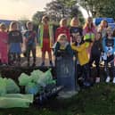 Team Tiger celebrate their successful litter pick around Harbury. Picture supplied.