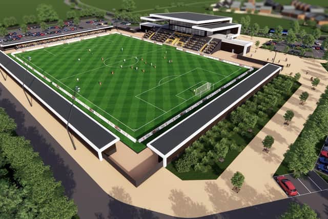 A CGI of Leamington FC's new stadium. Picture supplied.