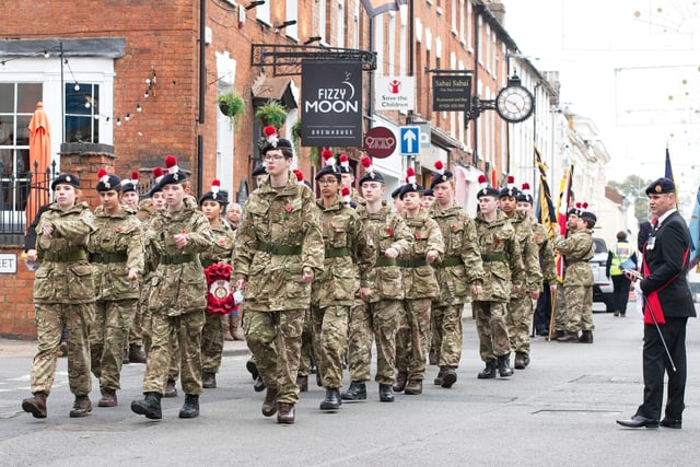 The Remembrance Sunday Parade in Leamington. Credit: dh photo/David Hastings