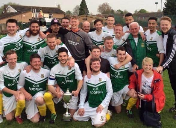 Celebrating 50 years of Leamington Hibernian FC. Photo courtesy of Alan Guilford.