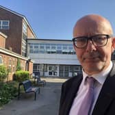 The MP for Warwick and Leamington visited the two schools in Warwick today (Monday September 4) which have been identified as having potentially dangerous concrete. Photo by Matt Western
