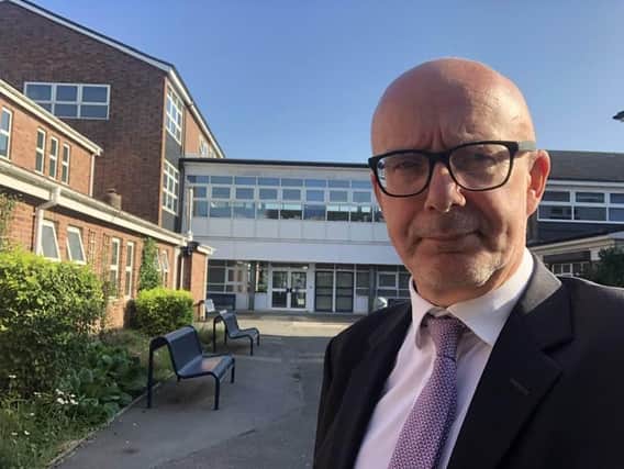 The MP for Warwick and Leamington visited the two schools in Warwick today (Monday September 4) which have been identified as having potentially dangerous concrete. Photo by Matt Western