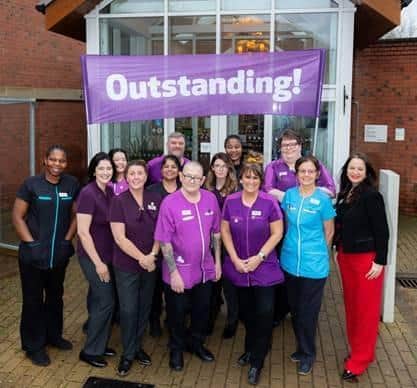 The team at Priors House care home in Leamington celebrate the home's success.