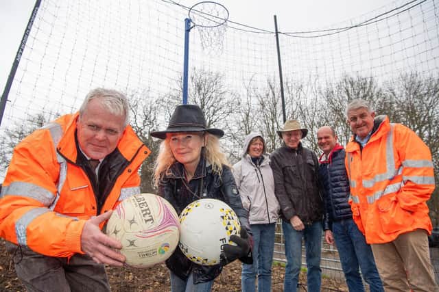 Barratt Homes, RR Groundworks and Lighthorne Parish Council installed the new netball post