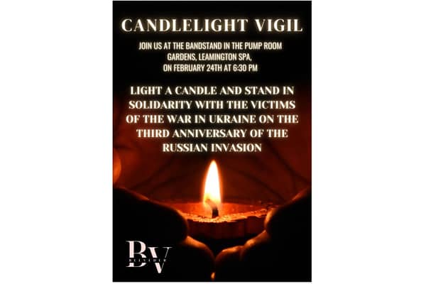 A Candlelight Vigil will be held in Leamington to mark three years since Russia invaded Ukraine.
