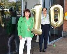 Celebratring ten years of the leisure centre.