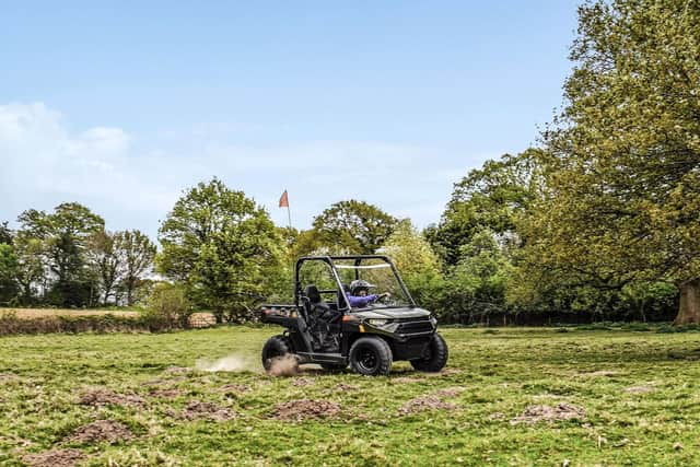 Young Driver is now offering ten to 14-year-olds off roading adventures in the Polaris Youth Ranger at Stoneleigh Park. Credit: Young Driver.