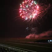 Crowds watching the fireworks show at Warwick Racecourse. Photo supplied
