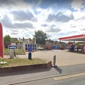 A photo from Google Street View taken before the current work started. The new electric vehicle points and canopy are being installed to the left-hand side of the site and a new jet wash will be set back in line with the parking spaces for the shop.