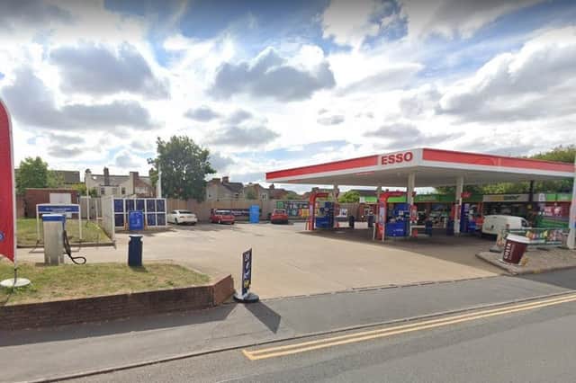 A photo from Google Street View taken before the current work started. The new electric vehicle points and canopy are being installed to the left-hand side of the site and a new jet wash will be set back in line with the parking spaces for the shop.