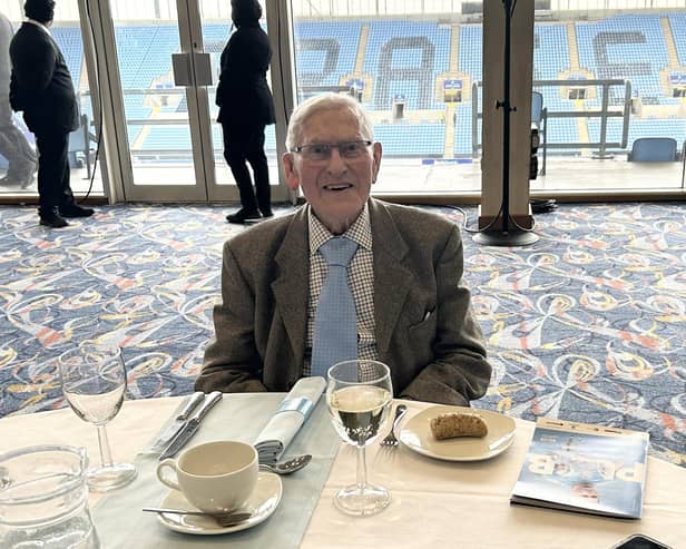 Mac M. Muckley, 95, a resident of Austin Heath Retirement Village and a long-time supporter of Coventry City Football Club, recently had the opportunity of a lifetime thanks to XL Motors and the kind efforts of Marie Edmunds, Wellbeing Navigator at Austin Heath. Photo supplied