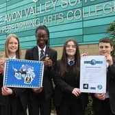 The students with their flag.
