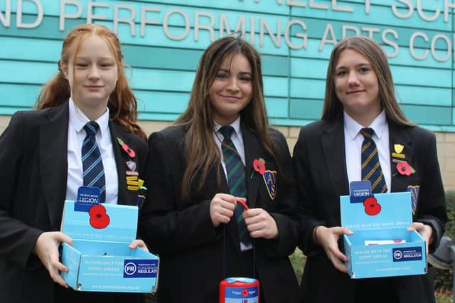 Students sell poppies.