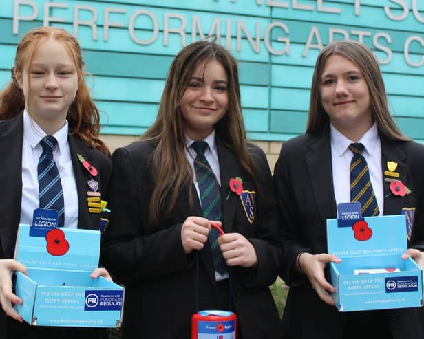 Students sell poppies.