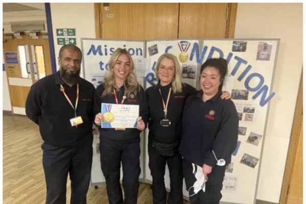 The Warwickshire Fire and Rescue Service 's Hospital to Home team received a ‘Gold Medal Award’ from the Emergency Care Improvement Support Team, NHS England. Photo supplied