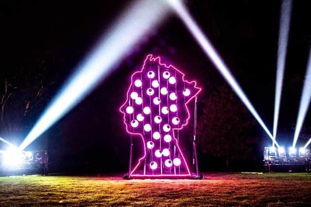 Warwick Castle’s Christmas light trail has been touching the hearts of many visitors with its tribute to Her Majesty Queen Elizabeth II. Photo supplied by Warwick Castle