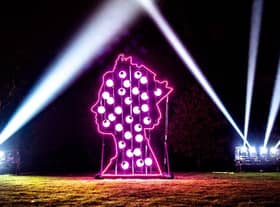 Warwick Castle’s Christmas light trail has been touching the hearts of many visitors with its tribute to Her Majesty Queen Elizabeth II. Photo supplied by Warwick Castle