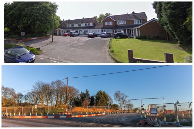 Former housing has been flattened for HS2 work on the A4097 Kingsbury Road near Lea Marston, Warwickshire.